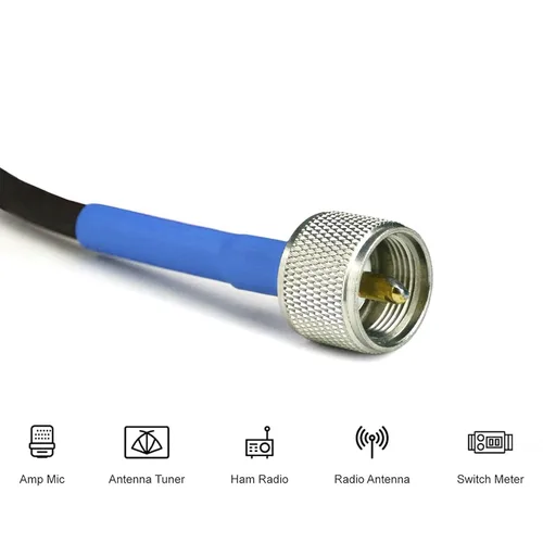Vista 4 de Extreme Consumer Products ECP Cable Experts RG-8X - Cable coaxial de 1.5 pies PL259 M/M - Cables de puente resistentes a la intemperie