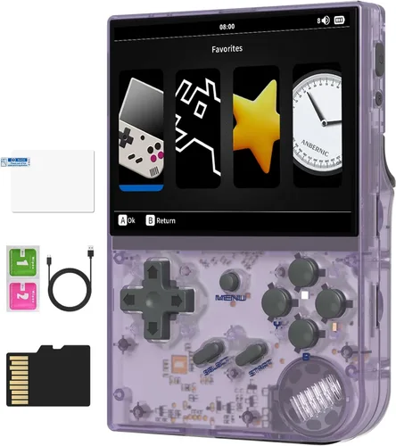 Vista 9 de RG35XX - Consola de juegos portátil retro Sistema Linux HD y salida de TV Pantalla IPS de 3.5 pulgadas Tarjeta TF 64G Tarjeta TF 5500+