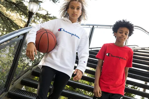 Vista 6 de Champion Camiseta deportiva de manga corta para niños, ideal para gimnasio, deportes y escuela, Negro en rodajas C