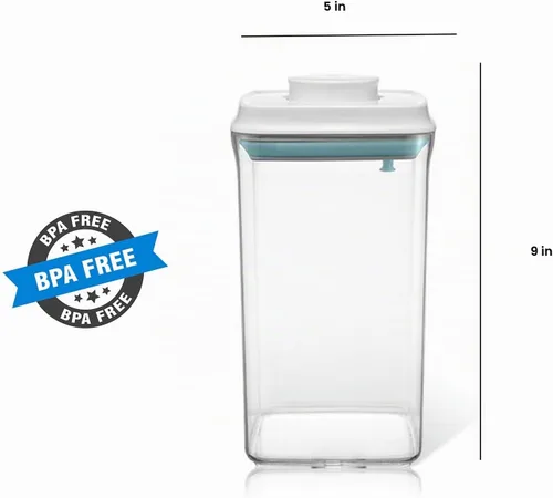 Vista 7 de Contenedor de fórmula, dispensador hermético de alimentos con un botón, práctico 31.75 oz/2.0 cuartos de galón de leche en polvo para harina
