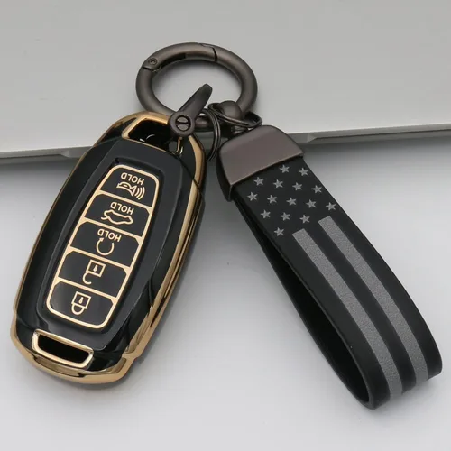 Vista 4 de Llavero de metal con bandera americana de EE. UU. en negro con anillo de aleación de zinc - Compatible con camiones, Chevrolet, Ford, Jeep, Dodge
