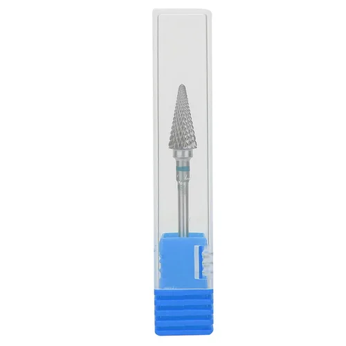 Vista 2 de Brocas para uñas, brocas de acero de tungsteno para manicura de manicura, cabezal de pulido de manicura de pedicura eléctrica, brocas de cono Azul