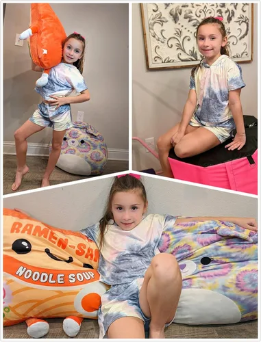 Vista 2 de Arshiner Conjunto deportivo de dos piezas para niñas de manga corta y pantalones cortos