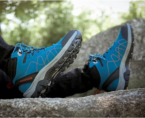 Vista 8 de Eribby Men's Hiking Shoes Waterproof Anti Slip Hiking Boots Outdoor Lightweight Trekking Sneakers