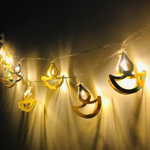 Vista 3 de Diwali - Tira de luces de 12 diya, 138 luces LED, funciona con pilas, cadena india, decoración de habitación, ventana de pared Luces de cortina