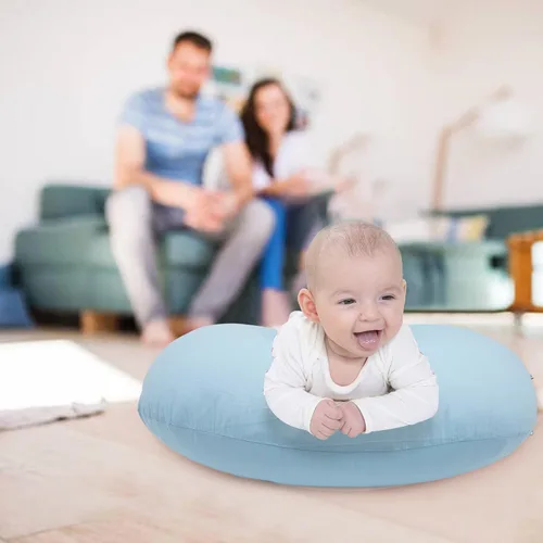 Vista 7 de LAT - Almohada de lactancia para lactancia materna, funda extraíble 100% algodón, almohadas ergonómicas para lactancia materna para mamá y bebé
