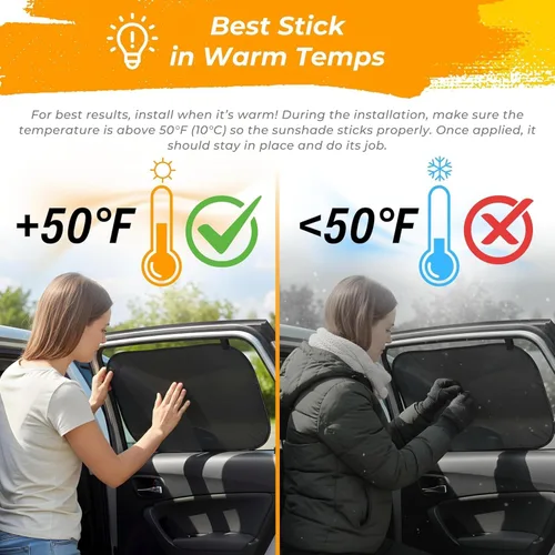 Vista 2 de CARAMAZ Paquete de 2 persianas para ventana de automóvil para bebé con protección UV certificada, 21 x 14 pulgadas