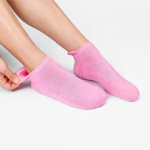 Vista 4 de UTTPLL Calcetines de agarre para mujeres y hombres, calcetines antideslizantes de pilates, calcetines de yoga acolchados para hospital, calcetines