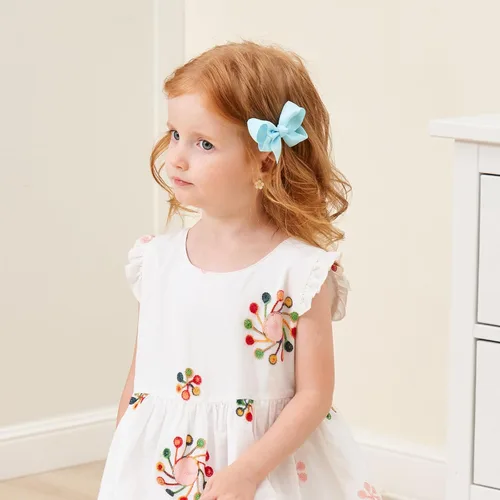 Vista 4 de 50 piezas de lazos de cabello para niñas de 7,6 cm con cinta de grogrén y pinzas de cocodrilo, accesorios para el cabello para bebés, niñas, niños
