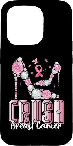 Vista 14 de iPhone 16 Crush Breast Cancer High Heels Bling Cancer Awareness Case