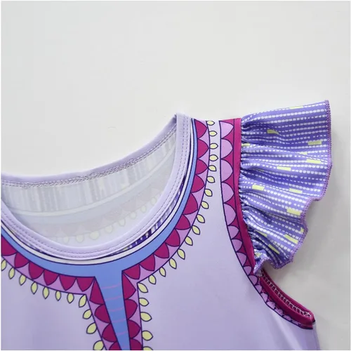 Vista 5 de Wish Asha - Disfraz de cosplay para niñas con collar y aretes, 4-10 años