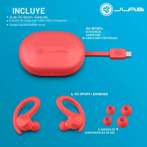 Vista 7 de JLab Go Sport+ - Auriculares inalámbricos de entrenamiento con llamadas claras C3, diseño deportivo de gancho seguro, tiempo de reproducción