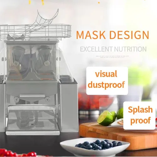 Vista 4 de Máquina exprimidora eléctrica de jugo de cítricos, fabricante comercial de jugo de naranja fresco para uso en tiendas, bares, restaurantes, pelado