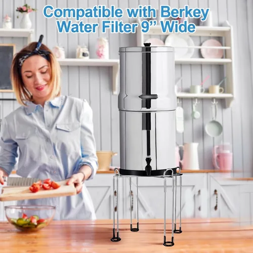 Vista 3 de Dreyoo Soporte de filtro de agua de 8 pulgadas de alto por 9 pulgadas de ancho compatible con el sistema de filtro de agua Berkey, soporte de acero