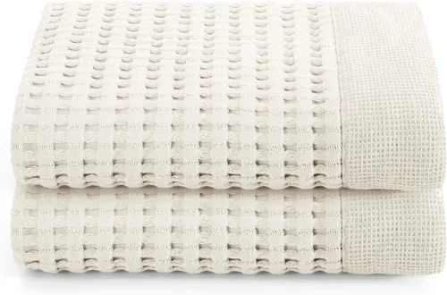 Vista 42 de GILDEN TREE Toalla de baño tipo waffle de secado rápido, toallas de baño delgadas de lujo, toallas de baño 40x80 grandes, estilo moderno (crema)
