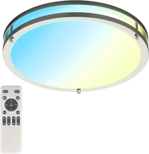 Vista 13 de Kalium - Lámpara de techo LED con control remoto de 10 pulgadas, lámpara de techo empotrada, 18W 3000K-6000K temperatura de color ajustable