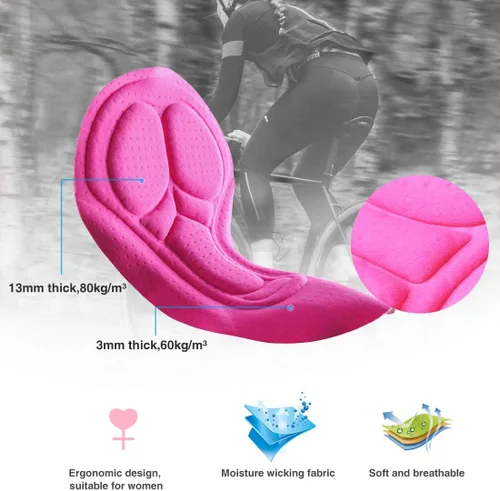 Vista 6 de CATENA Pantalones cortos de bicicleta para mujer con acolchado 3D, para bicicleta de carretera, multicolor