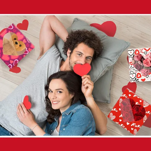 Vista 4 de Outus 24 cajas de postre, 4 x 4 x 3 pulgadas en forma de corazón con ventana de PVC, cajas para el día de San Valentín