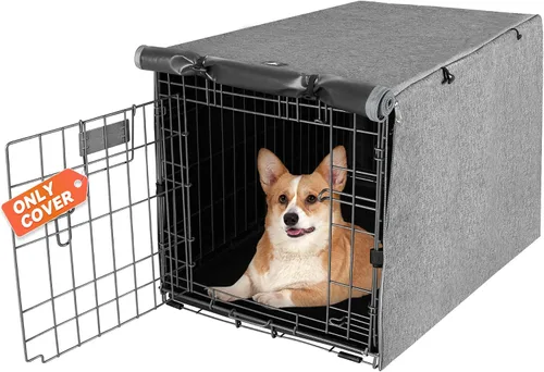 Vista 10 de X-ZONE PET - Funda impermeable para jaula de perro, 24 pulgadas, color negro con ventana