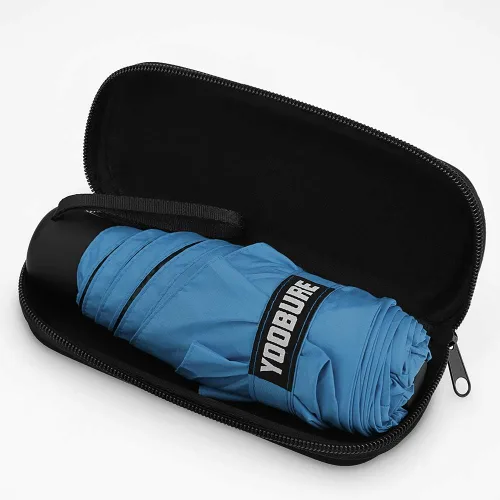 Vista 3 de Yoobure Paraguas y parasol pequeño con funda, diseño portátil, ligero y compacto, perfecto para viajes, para sol o lluvia, para uso en exteriores