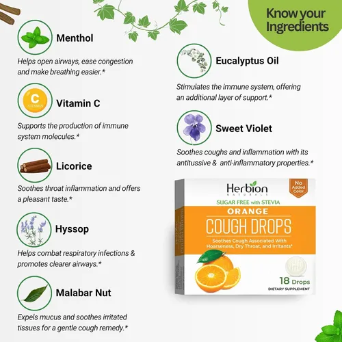 Vista 2 de HERBION Naturals - Gotas para la tos, sin azúcar con stevia, suplemento dietético, alivia la tos, para adultos y niños mayores de 6 años, 18