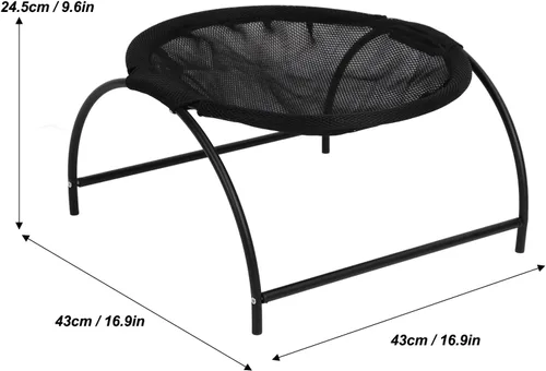 Vista 7 de Cat Hammock Bed for Indoor Cats Elevated Mesh Design for Cool & Breathable Sleep Stable Metal Frame Supports 25 lbs Easy Assembly & Washable