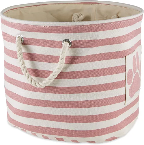 Vista 49 de Bone Dry - Cesta de almacenamiento para mascotas, diseño de parche de pata rayado, aguamarina, rectángulo pequeño