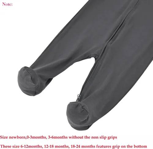 Vista 6 de Aablexema Baby Zipper Pajamas Bamboo Rayon, 3pcs Unisex Infant Onesie with Mitten Long Sleeve Footed Pjs