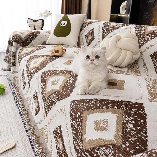 Vista 11 de ROOMLIFE Funda de sofá con estampado de leopardo para sofá de 3 plazas, lavable, protector de muebles para perros, funda de sofá suave
