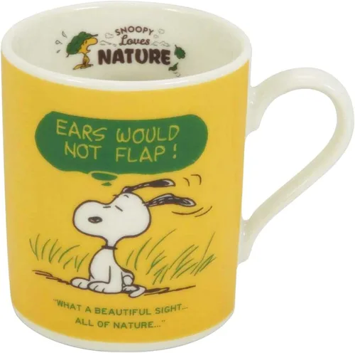 Vista 4 de Snoopy NATURE - Taza (rojo) SN1301-11, hecha en Japón Yamaka Shoten