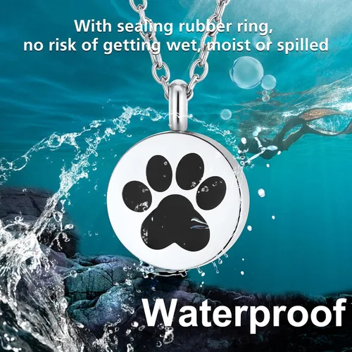 Vista 91 de FindChic Collares personalizados con urna para cenizas, barra vertical, gato, luna, reloj de arena, garra de perro, acero inoxidable, chapado en oro