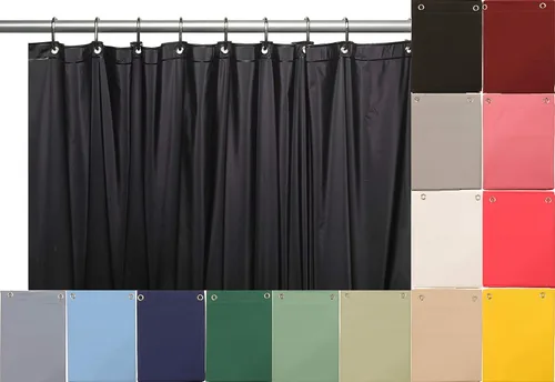 Vista 2 de Forro para cortina de regadera, resistente, de vinilo de 12 calibres con ojales de metal, elegante