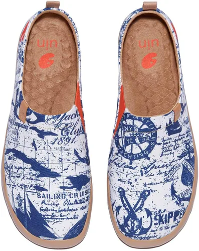 Vista 104 de UIN Zapatos de viaje para caminar para hombre, sin cordones, de lona, informales, ligeros, cómodos y modernos, diseño de perritos felices Ahhhhh