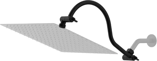 Vista 9 de Brazo de extensión de cabezal de ducha curvado ajustable de latón macizo de 16 pulgadas, extensor de brazo de ducha flexible de altura y ángulo