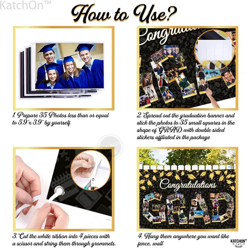 Vista 4 de KatchOn, Cartel de fotos de graduación de felicitaciones – Xtralarge, 72 x 44 pulgadas Cartel de fotos personalizado de graduación Fondo