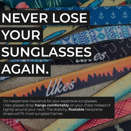 Vista 4 de Ukes Sunglass Strap - Glasses Strap with Floating Neoprene Material - Secure Your Glasses and Eyewear