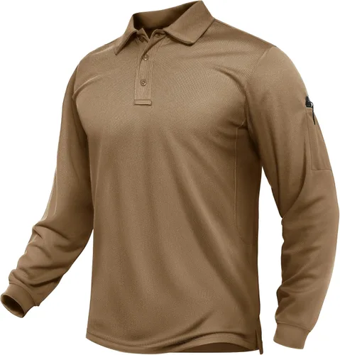 Vista 30 de TACVASEN - Camisas polo de manga larga para hombre de secado rápido, tácticas, para golf, con cuello, ligeras, transpirables, que absorben