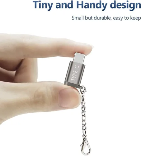 Vista 6 de JSAUX Adaptador micro USB (hembra) a USB C, paquete de 4, adaptador USB tipo C de aluminio con llavero de carga rápida compatible con Samsung Galaxy