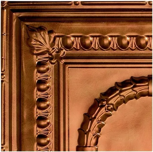 Vista 18 de FASÄDE Rosette - Panel de techo decorativo de vinilo adhesivo de 2 x 4 pies en bronce antiguo (paquete de 5)