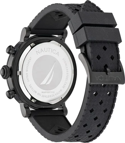 Vista 3 de Nautica Spettacolare Reissue Reloj con correa de silicona negra para hombre (Modelo NAPSPF202), Negro