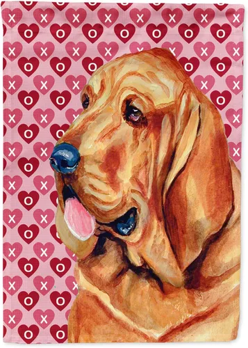 Vista 173 de Caroline's Treasures SS4484GF Bandera de jardín con diseño de bulldog inglés y corazones para el Día de San Valentín, bandera decorativa para patio