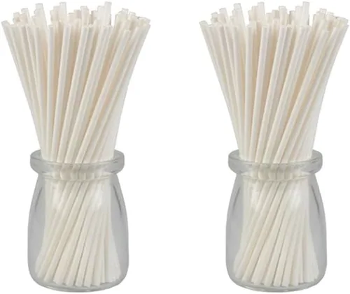Vista 2 de COOLAKE Palitos de piruleta 100 unidades de 6 pulgadas para hacer dulces de papel para decoración de pasteles, dulces de frutas caseros
