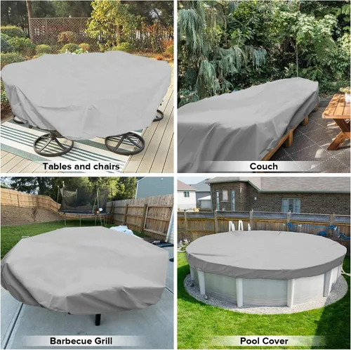 Vista 98 de Fundas para muebles de patio, impermeables, resistentes a los rayos UV, resistentes a los rayos UV, para exteriores, mesa redonda y rectangular