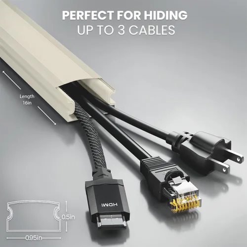 Vista 3 de EVEO Ocultador de cable de pared de 306 pulgadas, cubierta de cable para cables en la pared, cubierta de cable, ocultador de cables de pared, Beige