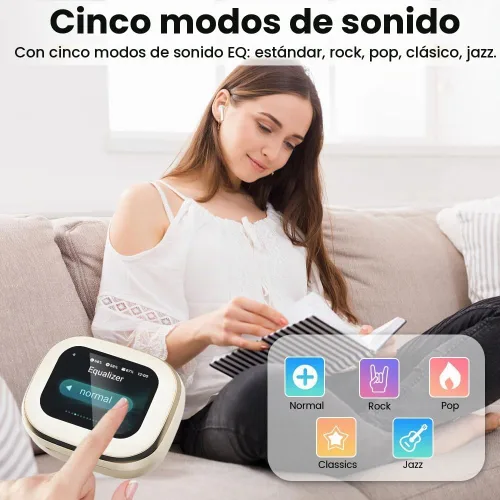 Vista 3 de Auriculares inalámbricos, auriculares Bluetooth 5.4 intrauditivos con estuche con pantalla táctil inteligente, auriculares ANC con cancelación