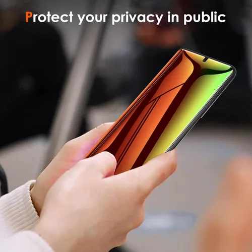 Vista 6 de LYWHL Paquete de 2 protectores de pantalla de privacidad para Samsung Galaxy S21 Ultra, degradado, colorido, anti-luz azul, anti-espía, película