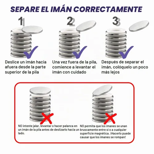 Vista 3 de E BAVITE Imanes de disco de neodimio súper fuertes con adhesivo de doble cara, potentes imanes permanentes de tierras raras, 1.26 pulgadas