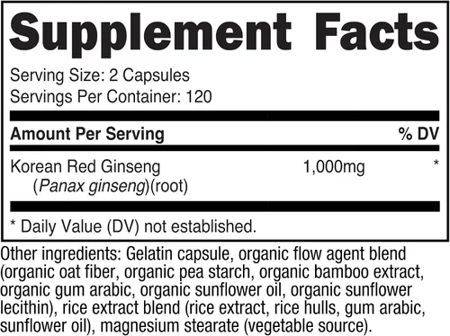 Vista 7 de Nutricost Ginseng coreano 500 mg, 240 cápsulas (2 botellas) – 1000 mg Tamaño de porción extra fuerte – Sin gluten y sin OMG