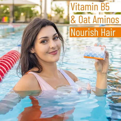 Vista 3 de Barra de jabón de champú de natación para cabello y cuerpo sin perfume con vitamina C para eliminar el cloro, 4 onzas