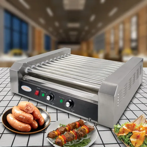 Vista 4 de Hakka - Parrilla comercial para perros calientes con 7 rodillos